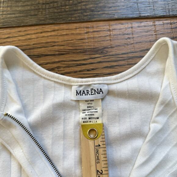 Vintage Marena Ribbed Zip Front Sleeveless Mini Dress White Size M Made in USA - Picture 6 of 9